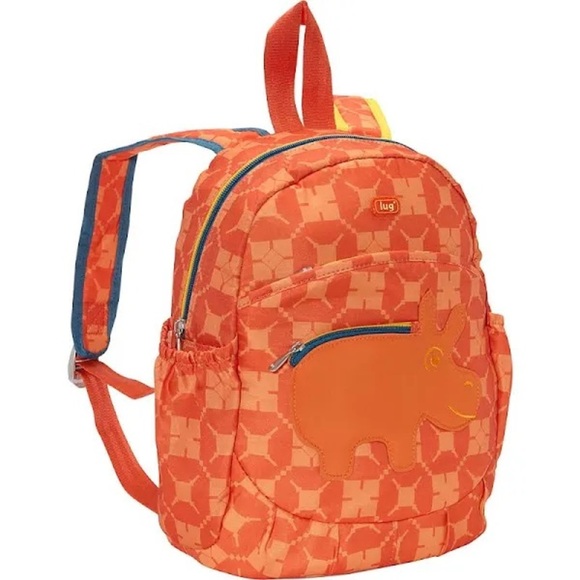 Lug backpack Hokey Pokey orange hippo little kid zipper - Picture 1 of 7